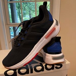 Adidas Racer TR23 Men's Size 10 Athletic Sneakers Carbon Black Royal Blue